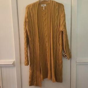 Confess sweater yellow in large thick winter wear loose cardigan sweater jacket